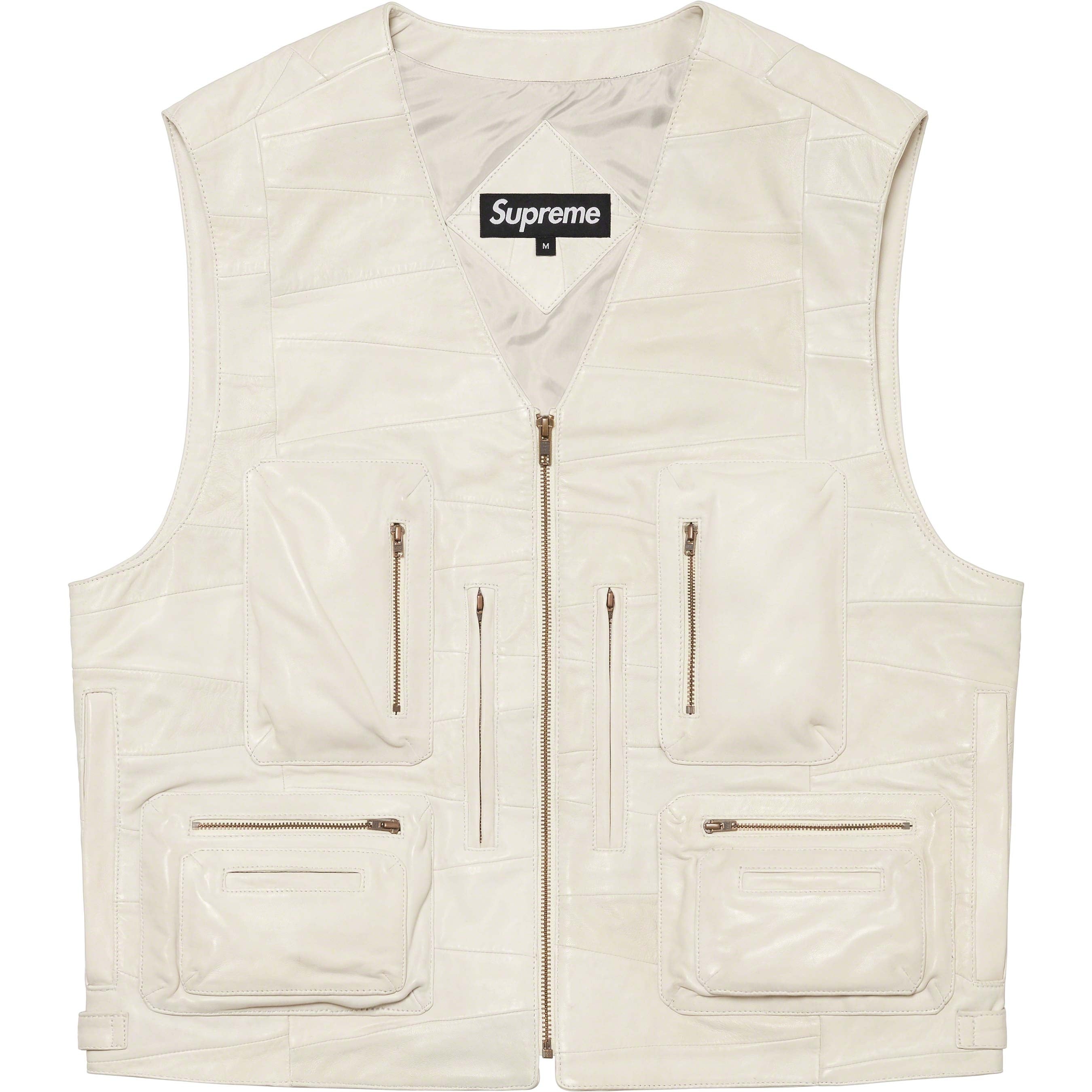 Patchwork Leather Cargo Vest view 4
